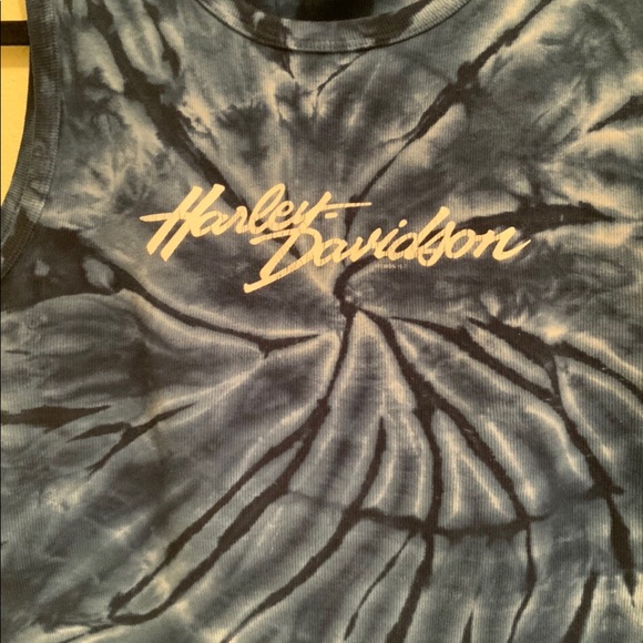 Blue tie-dyed Harley Davidson tank top 2003 - Picture 4 of 6